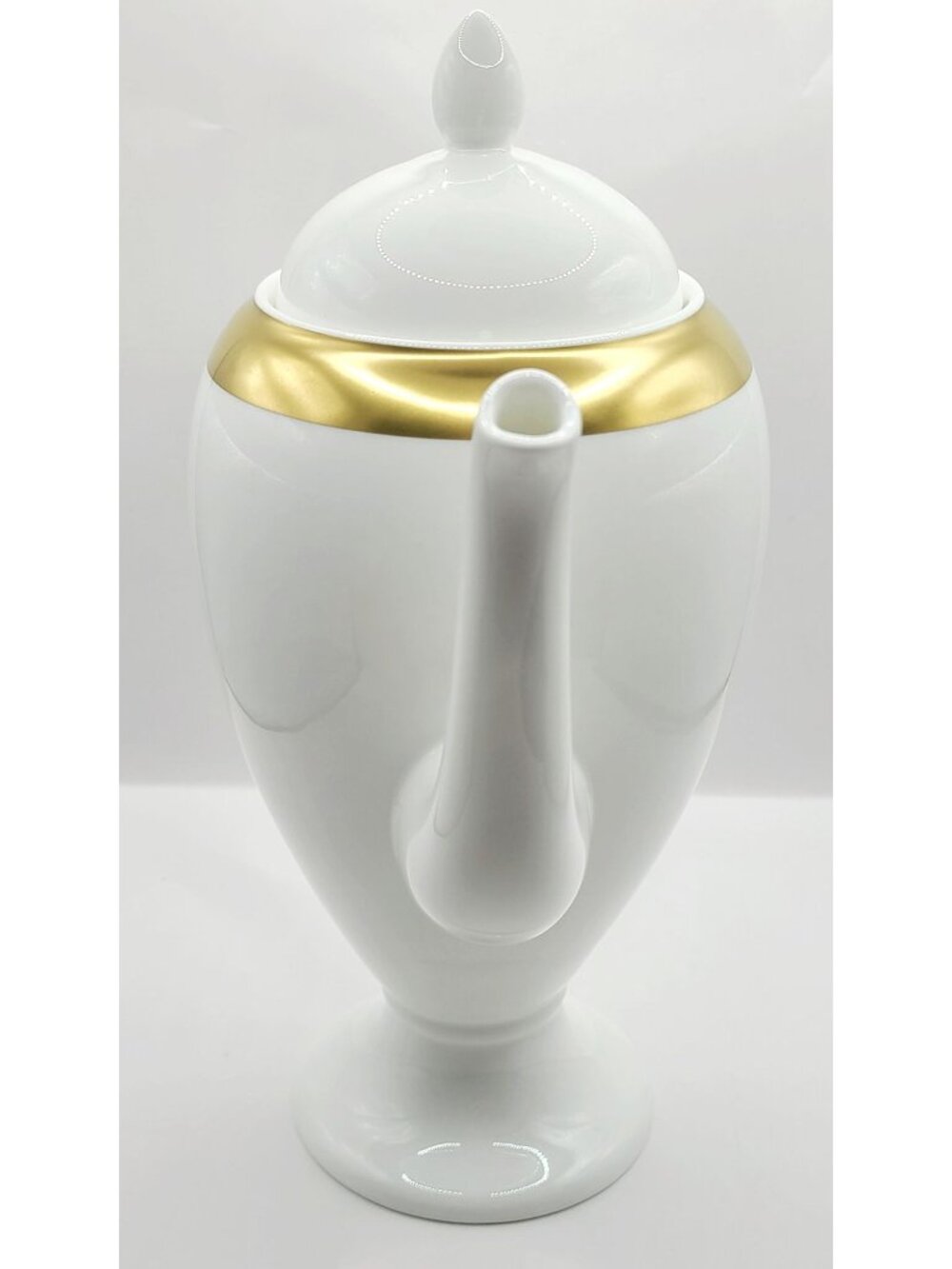Wedgwood Satine Gold Coffee Pot Globe Gold Banded New Opened Box - Picture 5 of 14